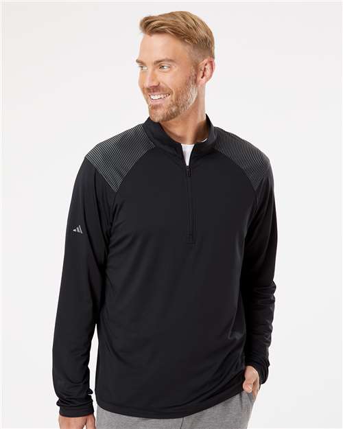 Adidas Shoulder Stripe Quarter-Zip Pullover - A520