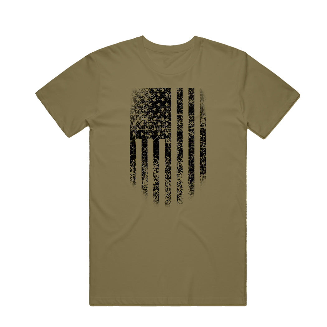 Distressed Drip American Flag T Shirt