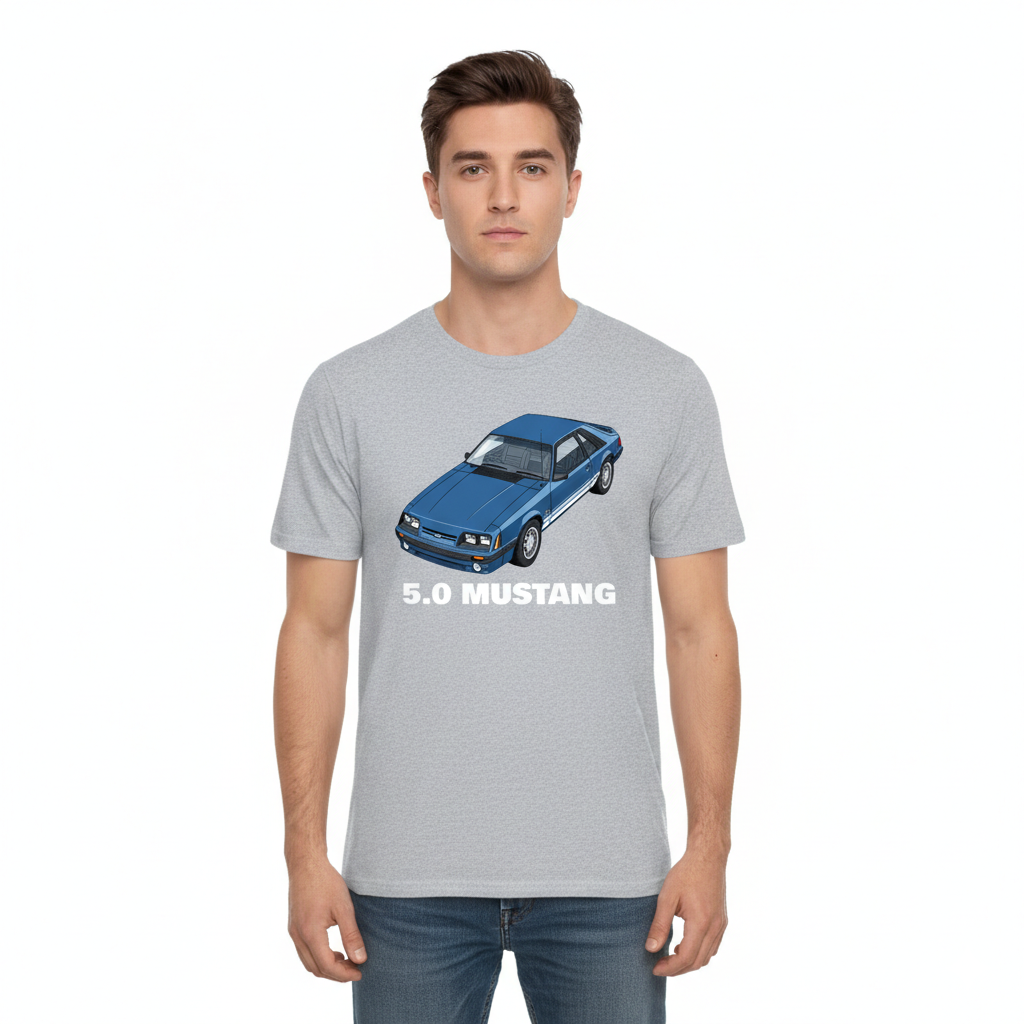 Blue Ford Mustang GT 5.0 Hatchback T-shirt