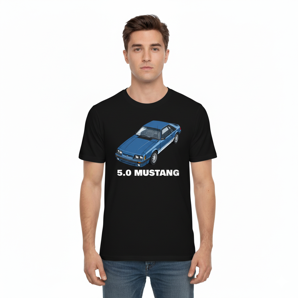Blue Ford Mustang GT 5.0 Hatchback T-shirt