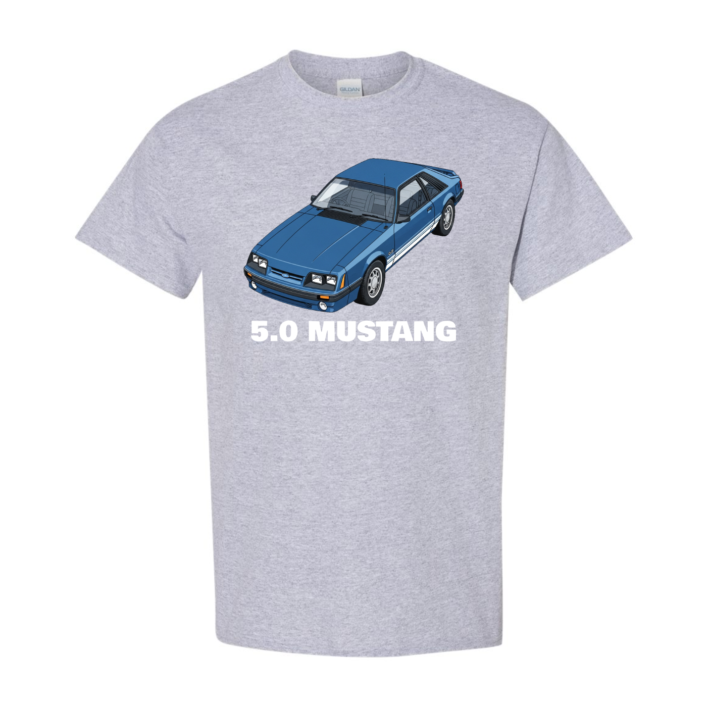 Blue Ford Mustang GT 5.0 Hatchback T-shirt