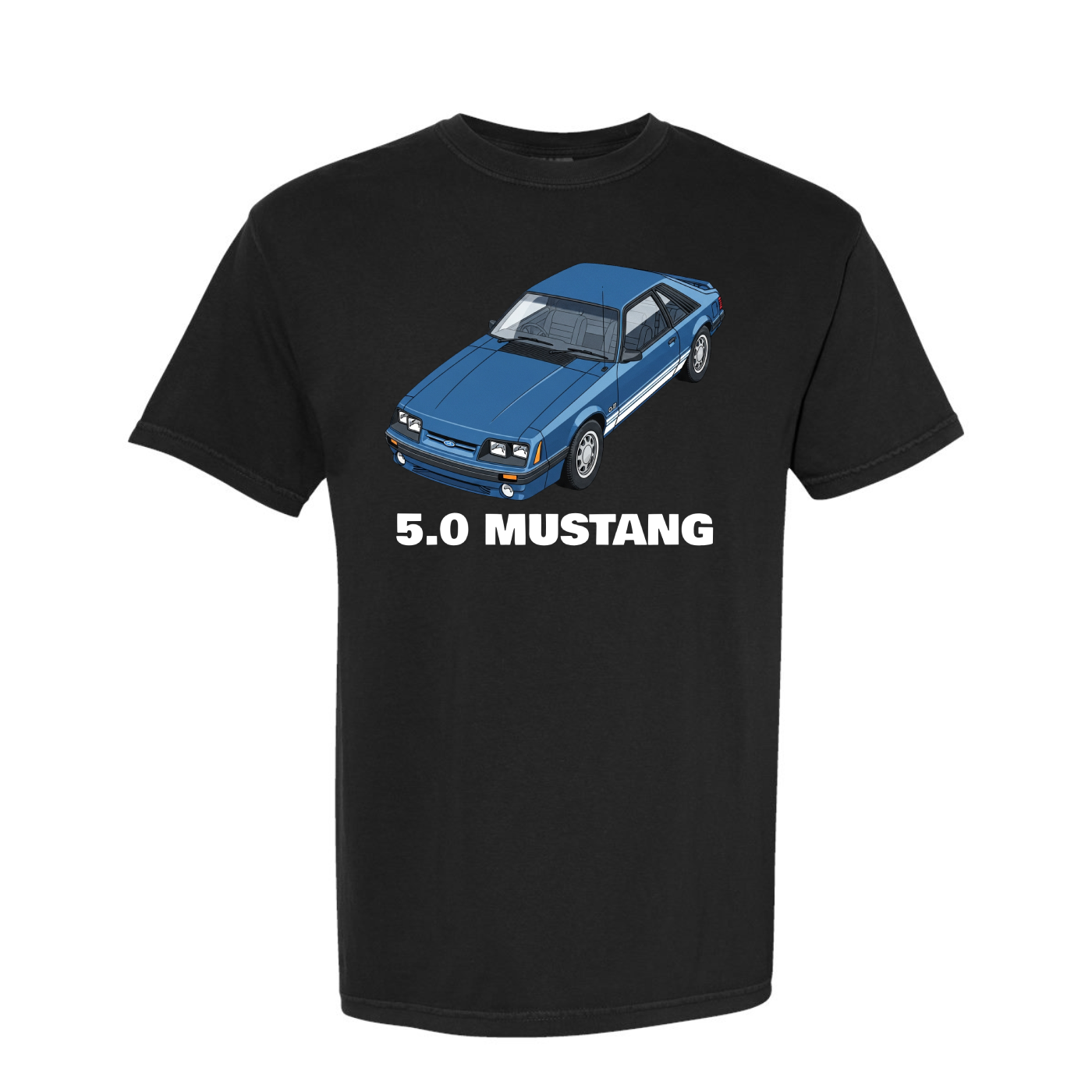 Blue Ford Mustang GT 5.0 Hatchback T-shirt