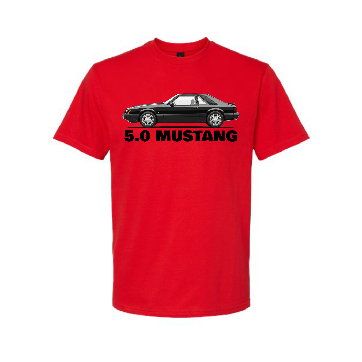 Black Ford Mustang GT 5.0 Hatchback T-shirt
