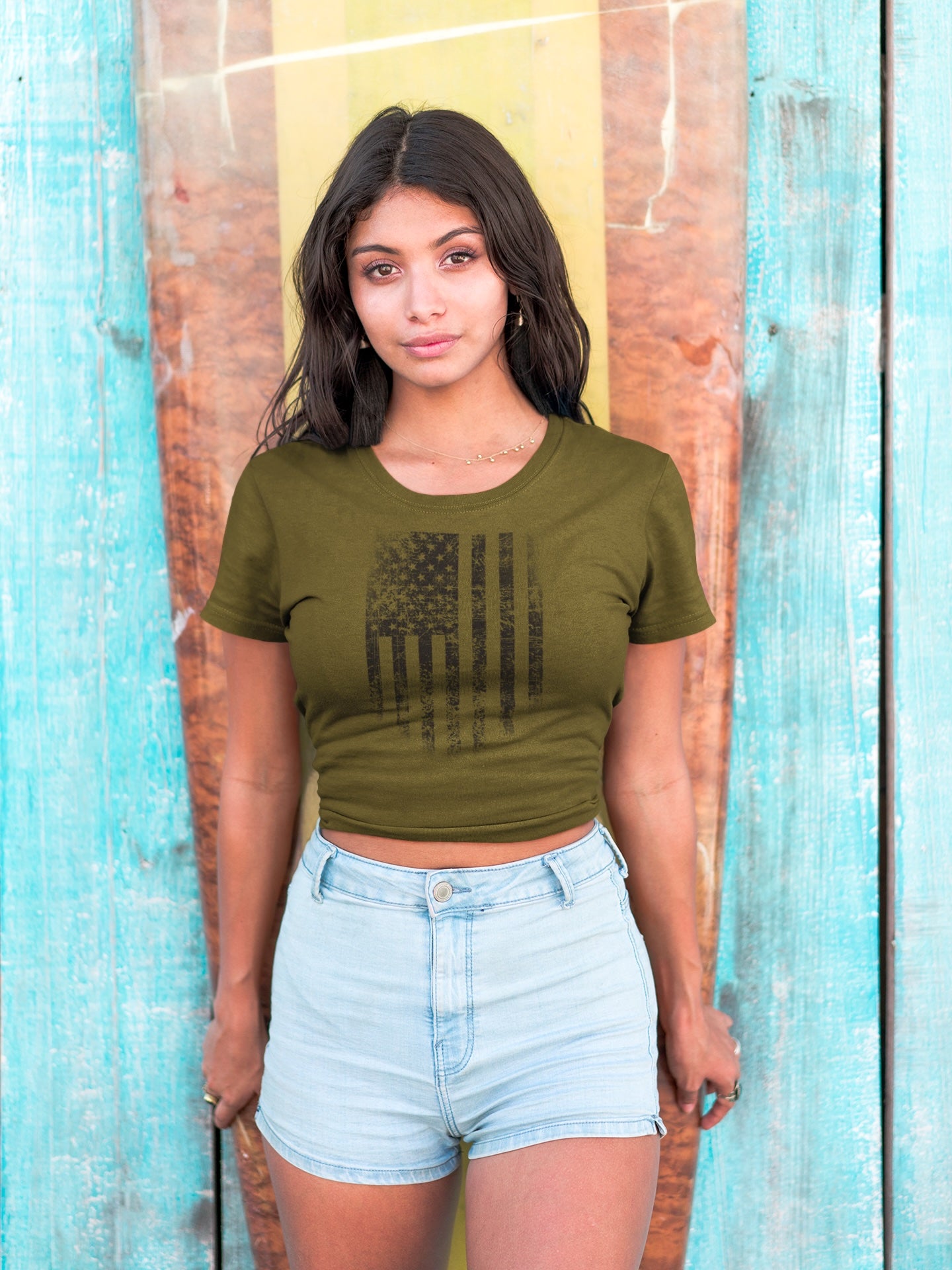 Distressed Drip American Flag T Shirt